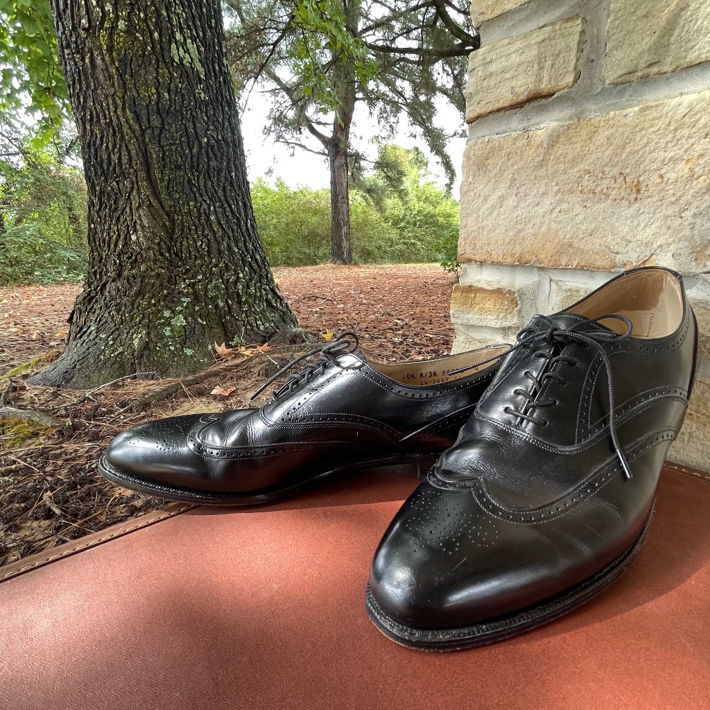 Mens Vintage Johnston  Murphy Size 105 A3a Black Aristocraft Oxfords
